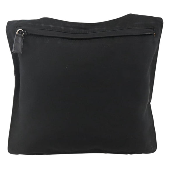 PRADA Shoulder Bag Nylon Black Silver Auth 175183