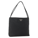 PRADA Hand Bag Nylon Black Silver Auth 175184-1