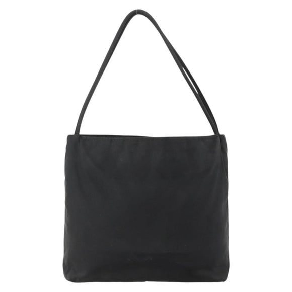 PRADA Hand Bag Nylon Black Silver Auth 175184