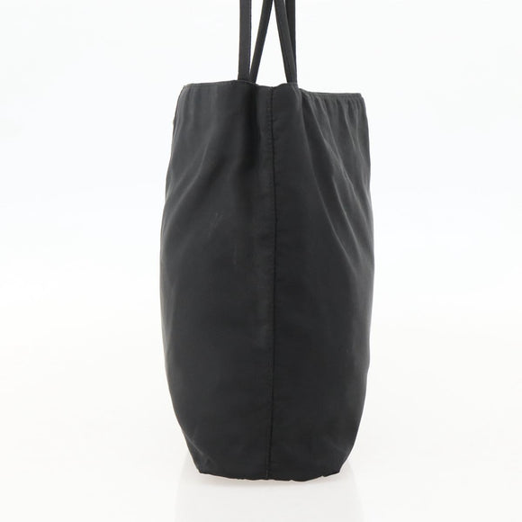 PRADA Hand Bag Nylon Black Silver Auth 175184