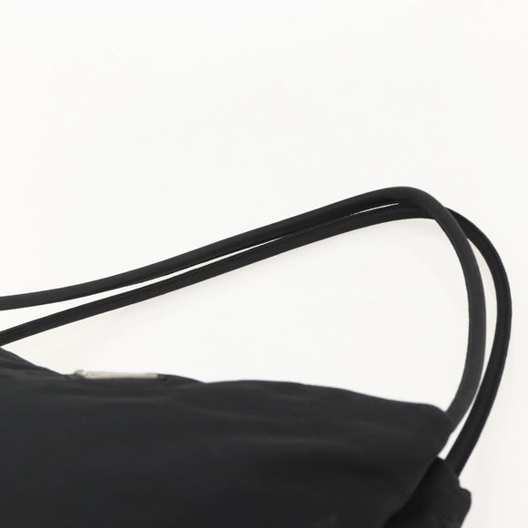 PRADA Hand Bag Nylon Black Silver Auth 175184