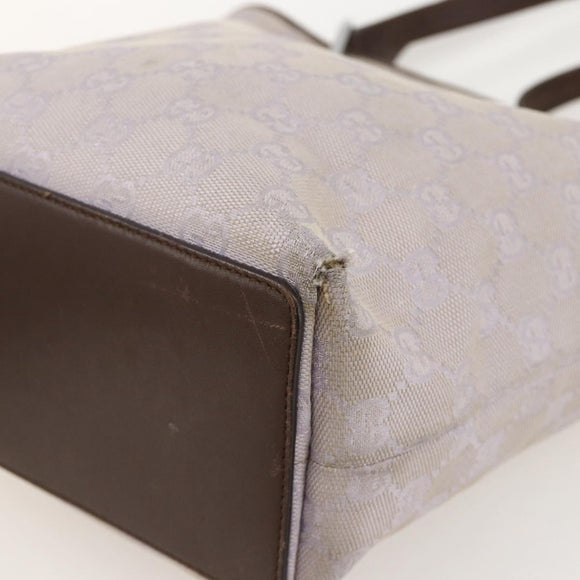 GUCCI GG Canvas Tote Bag Purple Silver 31244 Auth 175187
