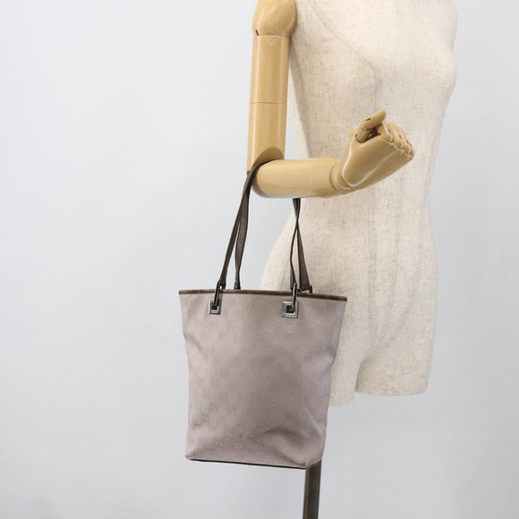GUCCI GG Canvas Tote Bag Purple Silver 31244 Auth 175187
