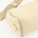 PRADA Shoulder Bag Nylon Beige Gold Auth 175188-16
