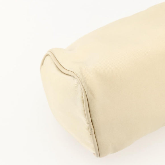 PRADA Shoulder Bag Nylon Beige Gold Auth 175188