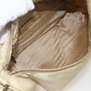 PRADA Shoulder Bag Nylon Beige Gold Auth 175188-11
