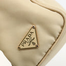 PRADA Shoulder Bag Nylon Beige Gold Auth 175188-8