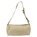PRADA Shoulder Bag Nylon Beige Gold Auth 175188-2