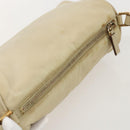 PRADA Shoulder Bag Nylon Beige Gold Auth 175188-6