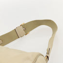 PRADA Shoulder Bag Nylon Beige Gold Auth 175188-14