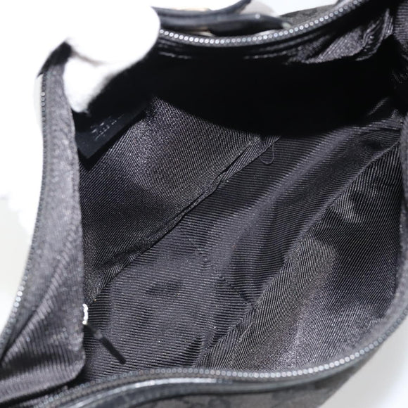 GUCCI GG Canvas Shoulder Bag Black Silver 001 4205 Auth 175189A
