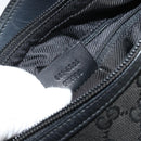 GUCCI GG Canvas Shoulder Bag Black Silver 001 4205 Auth 175189A-12