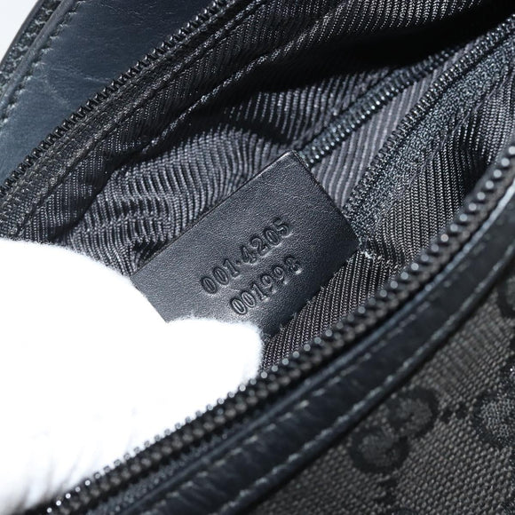 GUCCI GG Canvas Shoulder Bag Black Silver 001 4205 Auth 175189A