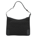 GUCCI GG Canvas Shoulder Bag Black Silver 001 4205 Auth 175189A-2