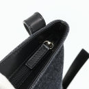 BVLGARI Logo Mania Schoudertas Denimblauw Zilver Auth 175190-10