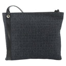 BVLGARI Logo Mania Shoulder Bag Denim Blue Silver Auth 175190-2