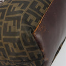 FENDI Zucca Canvas Tote Bag Brown Black Auth 175192-11