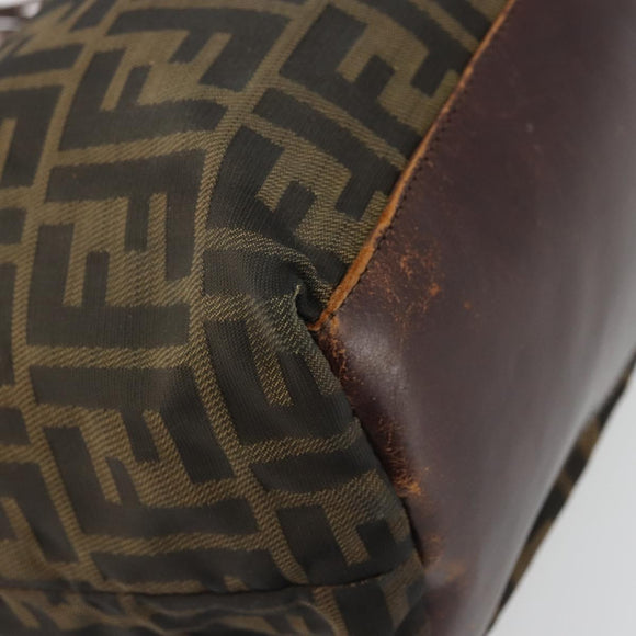 FENDI Zucca Canvas Tote Bag Brown Black Auth 175192
