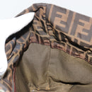 FENDI Zucca Canvas Tote Bag Brown Black Auth 175192-18