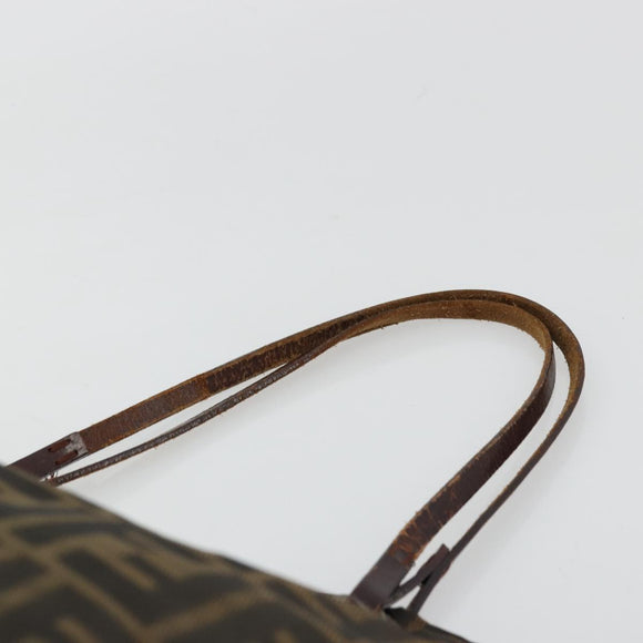FENDI Zucca Canvas Tote Bag Brown Black Auth 175192