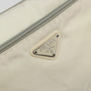 PRADA Shoulder Bag Nylon White Silver Auth 175194A-17
