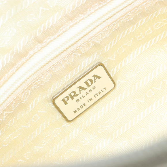 PRADA Shoulder Bag Nylon White Silver Auth 175194A