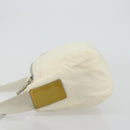 PRADA Shoulder Bag Nylon White Silver Auth 175194A-4