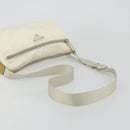 PRADA Shoulder Bag Nylon White Silver Auth 175194A-7