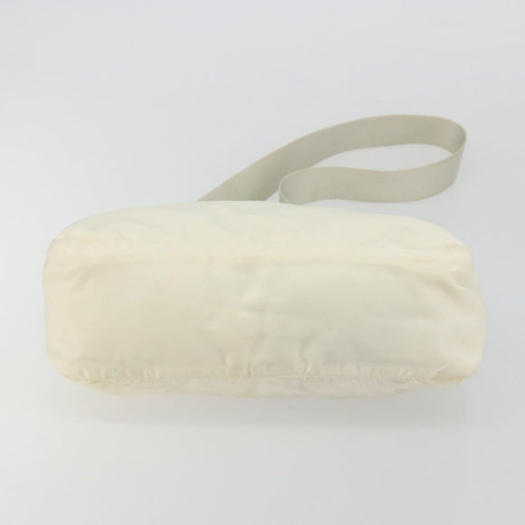 PRADA Shoulder Bag Nylon White Silver Auth 175194A