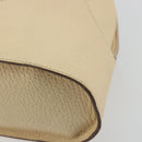 LOEWE Hand Bag Leather Ivory Gold Auth 175195-9
