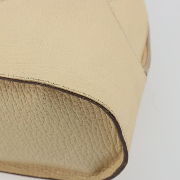 LOEWE Hand Bag Leather Ivory Gold Auth 175195