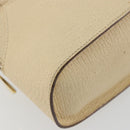 LOEWE Hand Bag Leather Ivory Gold Auth 175195-14