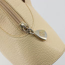 LOEWE Hand Bag Leather Ivory Gold Auth 175195-17