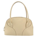 LOEWE Hand Bag Leather Ivory Gold Auth 175195-13