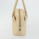 LOEWE Hand Bag Leather Ivory Gold Auth 175195-3