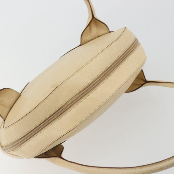 LOEWE Hand Bag Leather Ivory Gold Auth 175195