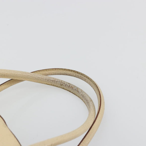 LOEWE Hand Bag Leather Ivory Gold Auth 175195