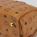 MCM Vicetos Logogram Hand Bag PVC Leather Brown Gold Auth 175196-9