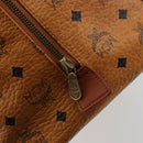 MCM Vicetos Logogram Hand Bag PVC Leather Brown Gold Auth 175196-17