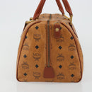 MCM Vicetos Logogram Hand Bag PVC Leather Brown Gold Auth 175196-4