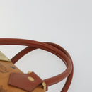 MCM Vicetos Logogram Hand Bag PVC Leather Brown Gold Auth 175196-8