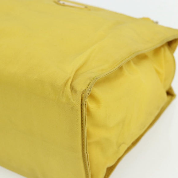 PRADA Hand Bag Nylon Yellow Gold Auth 175197