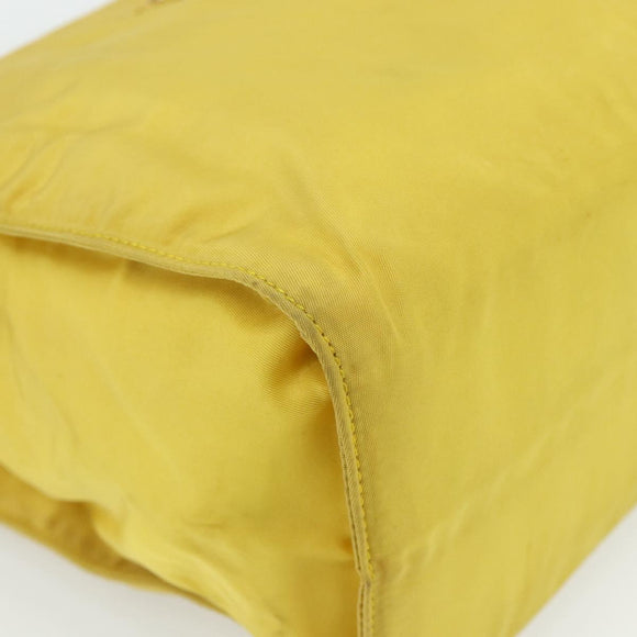PRADA Hand Bag Nylon Yellow Gold Auth 175197