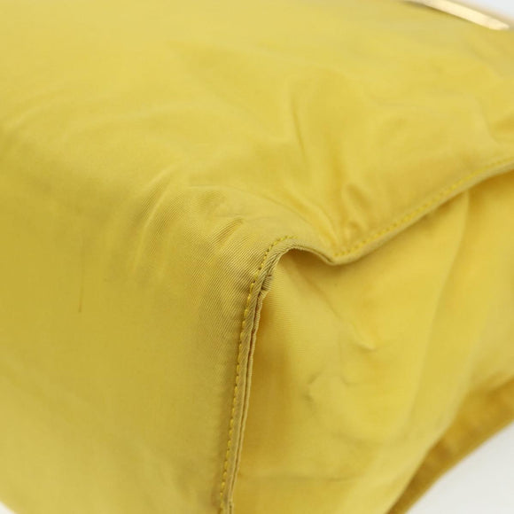PRADA Hand Bag Nylon Yellow Gold Auth 175197