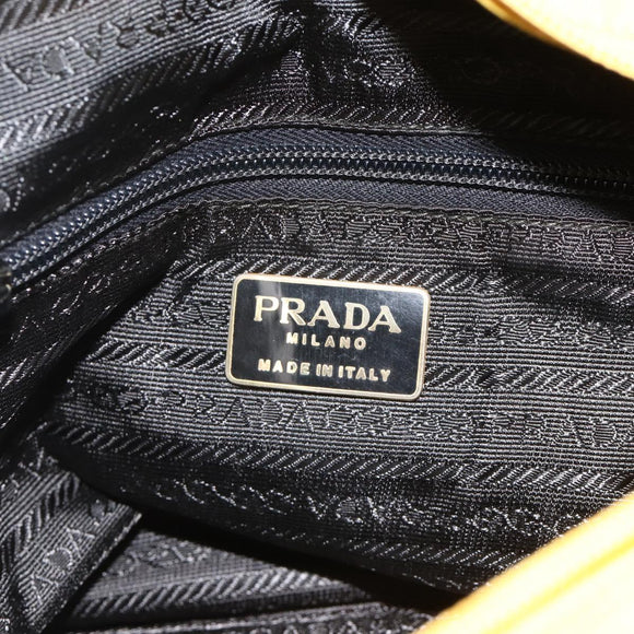 PRADA Hand Bag Nylon Yellow Gold Auth 175197