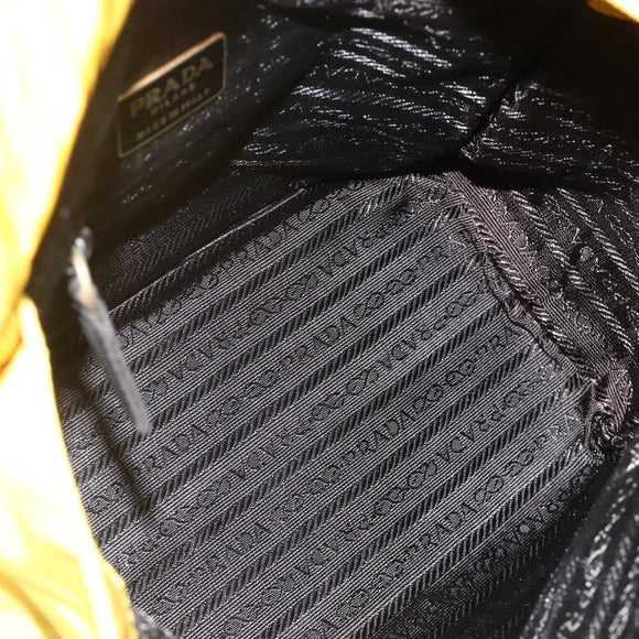 PRADA Hand Bag Nylon Yellow Gold Auth 175197