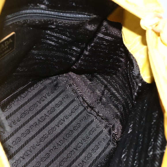PRADA Hand Bag Nylon Yellow Gold Auth 175197