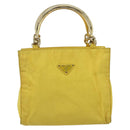PRADA Hand Bag Nylon Yellow Gold Auth 175197-13