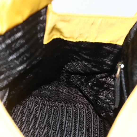PRADA Hand Bag Nylon Yellow Gold Auth 175197