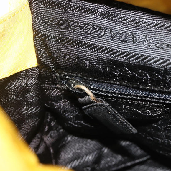 PRADA Hand Bag Nylon Yellow Gold Auth 175197